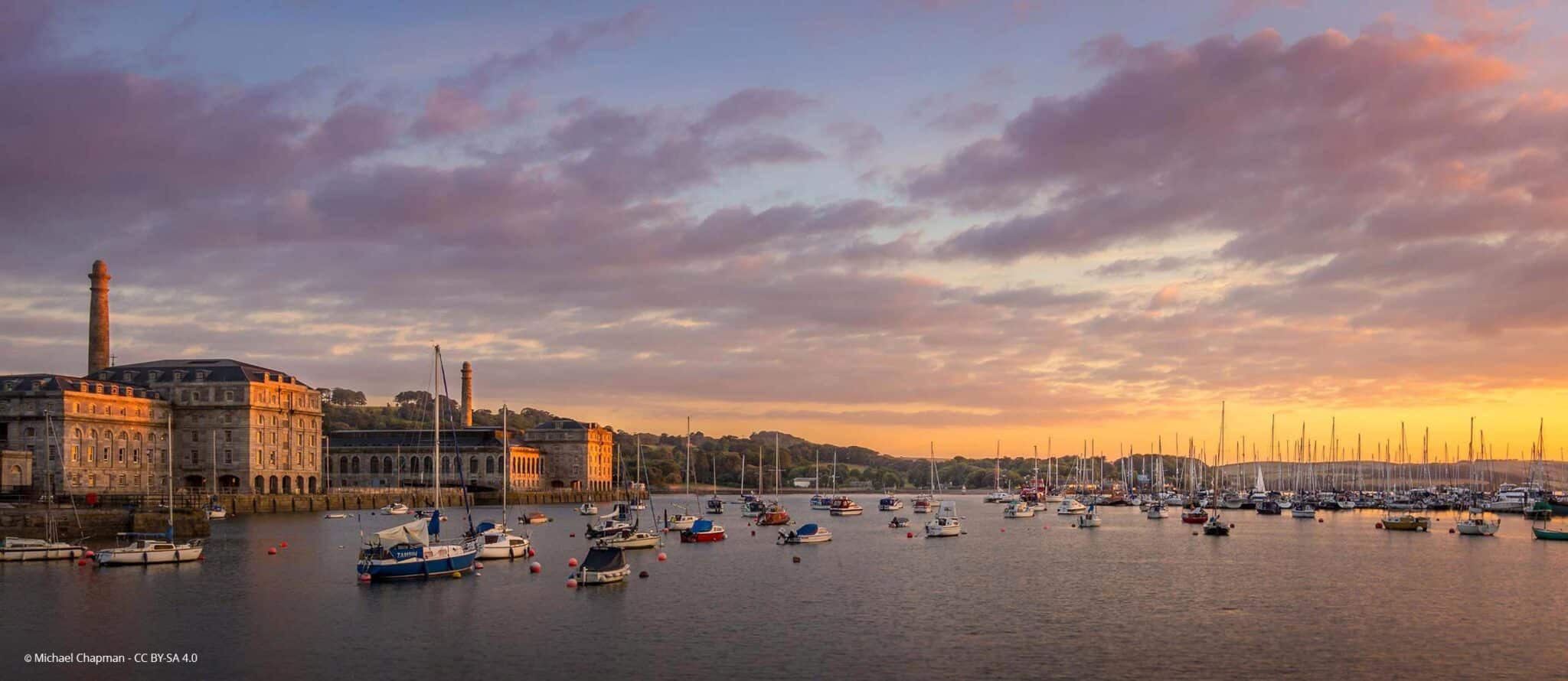Royal William Yard in Plymouth at sunset - photo by Michael Chapman